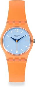Swatch Lady Women's Watch Casual Plastic Orange Quartz Waterproof View from A Me - Picture 1 of 4
