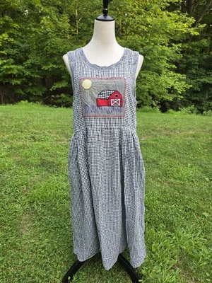 vintage bryn connelly Women's Dress Size Medium Farm Embroidery 90s Teacher  - Image 1 of 4