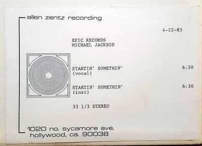 MICHAEL JACKSON Startin' Somethin' RARE 2x 12" ACETATE 1-SIDED DJ PROMO Thriller - Image 1 of 4