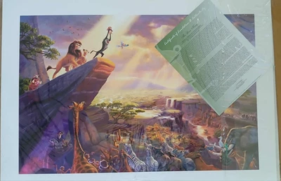 Litografia Thomas Kinkade Rei Leão em papel 18 x 27 certificado # 1/1155 rara - Imagem 1 de 3