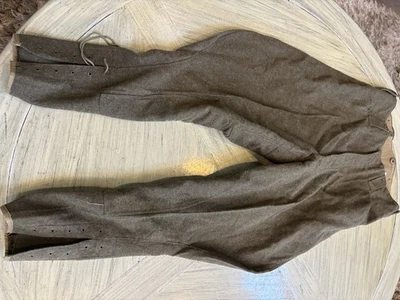 Vintage Men's Wool Pants Laced Legs Army Green Color Military Uniform ? - Image 1 of 4