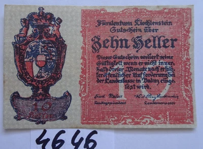 VERY RARE  DUCHY  LIECHTENSTEIN - 10 Heller  - AU/UNC - WPM - P-1 - Image 1 of 2