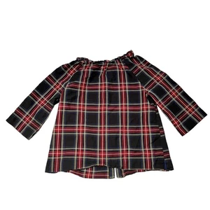 Crewcuts Tartan Plaid Button Back Blouse Size 14 - Picture 1 of 5