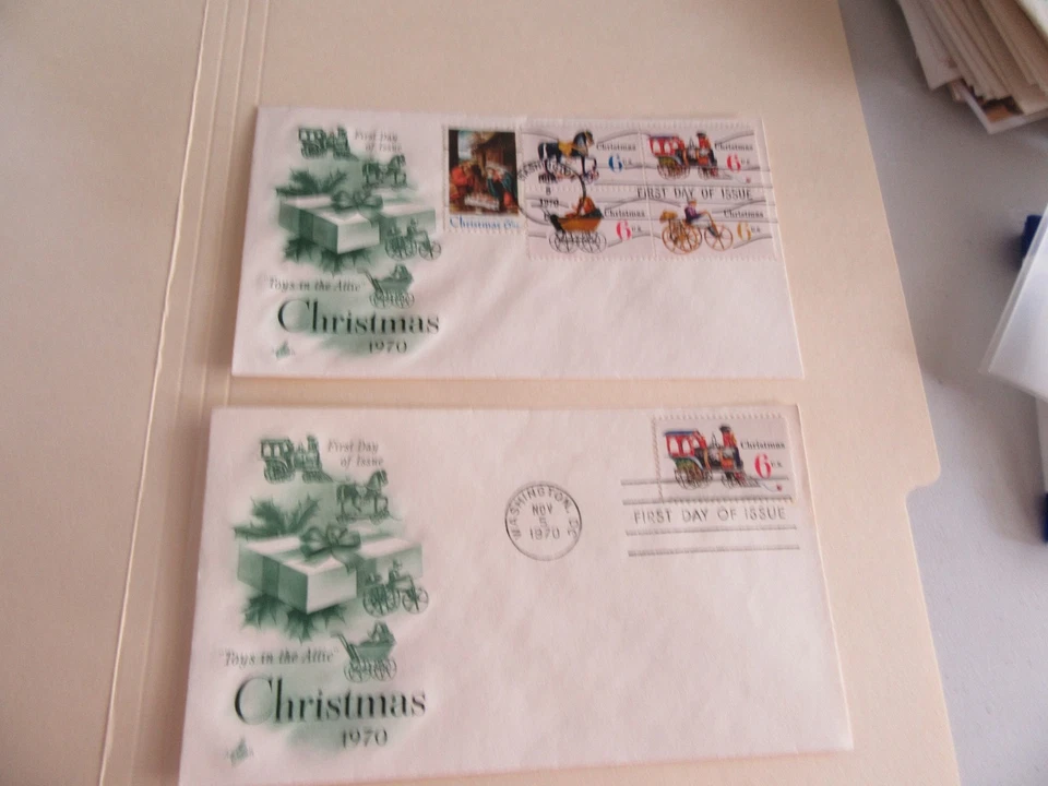 Two Toys In The Attic 1970 6c Combo 4 Stamp + Single  Fdcs Sc#1414-18 Artcraft - Image 1 of 1