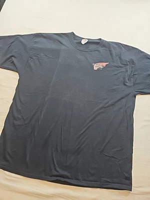 Red Wing 鞋 T 恤男式 2XL 黑色短袖休闲“TEAR” — 第 1/4 张图片