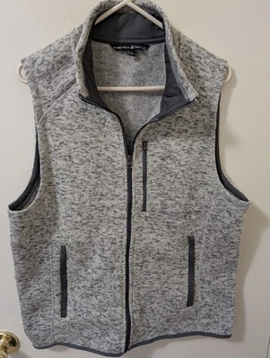 Chaleco Polo Club Talla L Beverly Hills Gris Blanco Bolsillos Cremallera Completa Foto 1 de 4