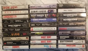 30 Hair Glam Metal Cassette Lot. Dokken, Cinderella, Whitesnake, Scorpions - Picture 1 of 4