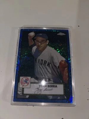 2021 Topps Chrome Yogi Berra /199 Blue Mini Diamond #473 Yankees - Image 1 of 2
