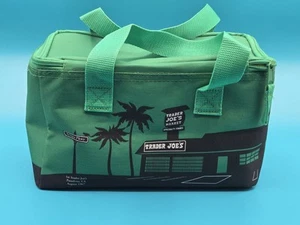 2024 TRADER JOE's Green / Yellow Mini Insulated Tote Bag Cooler Lunchbox - Picture 1 of 6