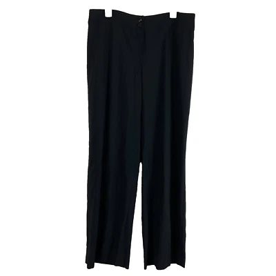 Armani Collezioni Pants 12 Black Wide Legs Wool Lined - Image 1 of 4
