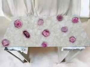 Agate Quartz Crystal Coffee Table – Handmade Art Furniture for Home Decor - Picture 1 of 9