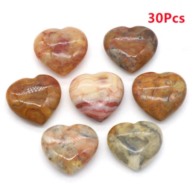 30 Piezas 20x8mm Amarillo Encaje Loco Ágata Corazón Sin Agujero Sin Perforar Decoración Reiki HT2285 Foto 1 de 4