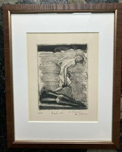 Original etching, SEGONZAC, ANDRÉ DUNOYER DE, "Knockout" signed Le K.O. du noir - Picture 1 of 3
