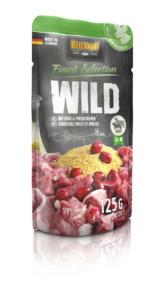 Belcando Frischebeutel 125g (EUR 11,12 / Kg ) Wild mit Hirse & Preiselbeeren - Bild 1 von 1