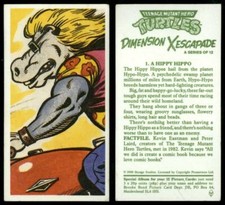 Hippy Hippo #1 Teenage Mutant Hero Turtles 1990 Brooke Bond Card