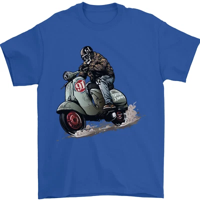 Camiseta Para Hombre Scooter Skull MOD Moped Motorcycle Biker 100% Algodón - Imagen 1 de 4