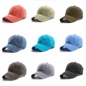 Baseballkappe Vintage Stil neu verblasst schiefergrau Denim verstellbar Mode - Bild 1 von 27