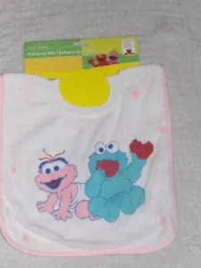 Sesame Street Cookie Monster & Lola Pullover Baby Bib Unisex Children 0M+ NWT - Picture 1 of 1