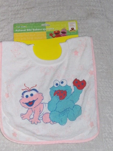 Sesame Street Cookie Monster & Lola Pullover Baby Bib Unisex Children 0M+ NWT - Image 1 of 1