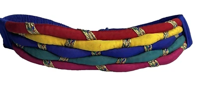 Cinturón de tela trenzada vintage elástico 26"-28" fucsia, verde, púrpura, amarillo, rojo Foto 1 de 4
