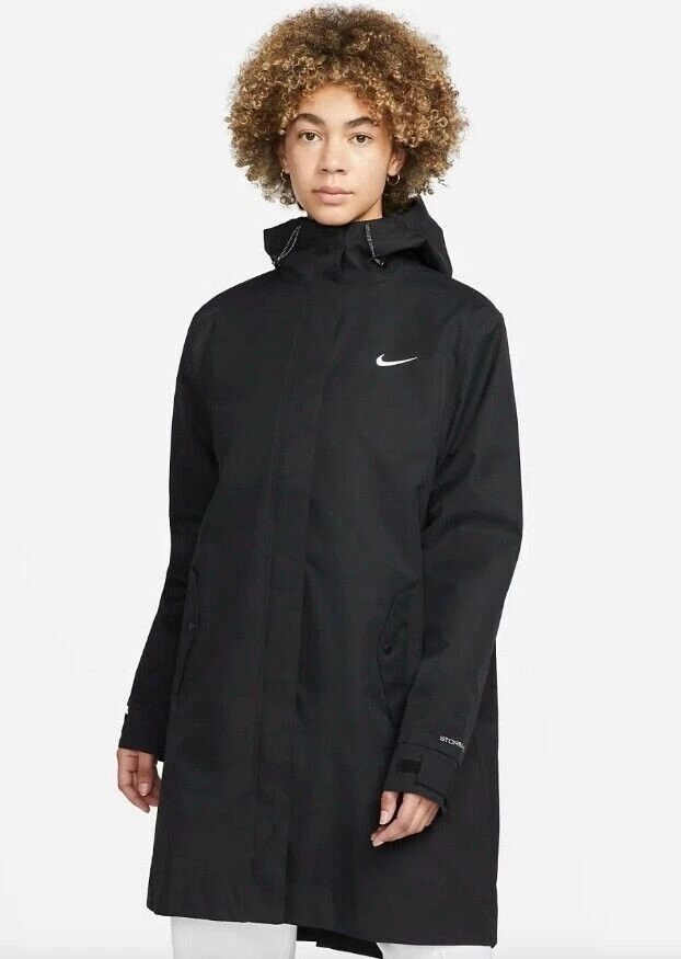 Nike DM6245-010 Oversized Parka Long Coat Storm Winter Jacket Black Sz S