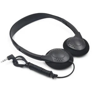 Auriculares intrauditivos ligeros con cable con conector de 3,5 mm negros para teléfono computadora portátil música MP3 - Imagen 1 de 11