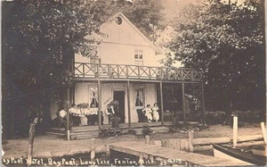 Fenton Michigan RPPC Bayport Hotel on Long Lake early 1900s - Picture 1 of 2