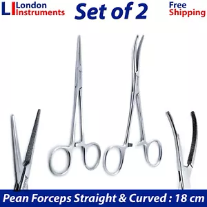 Surgical, Self Locking, Fishing, Craft, Clamp Pliers Pean Forceps Str & Cur 18cm - Picture 1 of 8