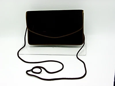 Cartera de Noche Valerie Stevens Marrón Terciopelo De Colección 8.5" x 5" Bolso sin asas Moda Usado Foto 1 de 3