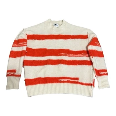 27 Miles Cashmere Beige Orange Striped Wool Blend Lightweight Sweater M - Image 1 of 4