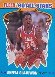 1990-91 Fleer All Star Insert #3 Akeem Olajuwon Houston Rockets NM - Picture 1 of 2