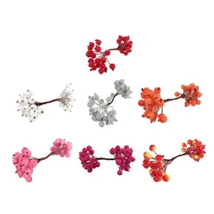 Künstliche, gefrostete Stechpalmenbeeren, künstliche Beeren, Tischdekoration, - Picture 1 of 45