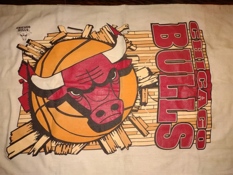 Chicago Bulls Pillowcase NBA 1990’s Michael Jordan ~single White Bedding Cover