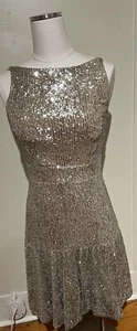 Gianni Bini Dress Women’s Size 0 Silver Marilyn Monroe Glamour Movie Star Sexy - Picture 1 of 9