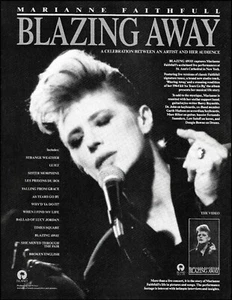 Marianne Faithfull 1990 álbum Blazing Away publicidad impresión anuncio Island Records - Imagen 1 de 3