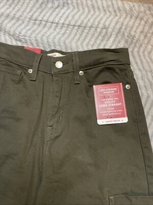 Levi Strauss Signature Heritage High rise 6 W28 Dark Olive Green  Utility Womens - Picture 1 of 4