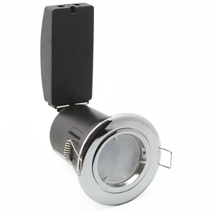 LED Downlight Dimmable Fire Rated Recessed Chrome Samsung Daylight 5W x 10 - Picture 1 of 3