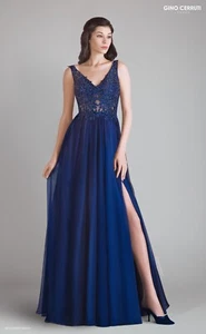 gino cerruti prom dress navy size 18 - Picture 1 of 4