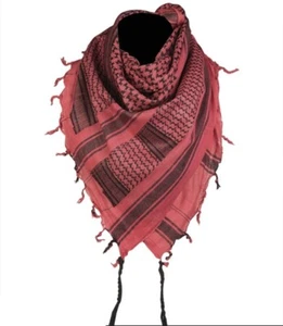 SCIARPA MILITARE KEFIAH SHEMAG MIL-TEC DI COLORE ROSSO/NERO 100% COTONE - Foto 1 di 1