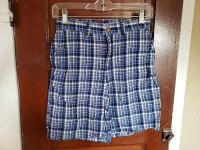 CHAPS 男孩 12 白色蓝色格子 100% 棉短裤 — 第 1/4 张图片