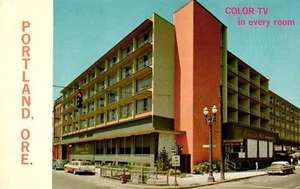 Postcard Portland Oregon OR Riverside West Motor Hotel Vintage Roadside PC - Picture 1 of 2