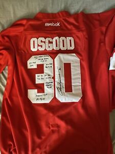 Chris Osgood Signed Auto Jersey Inscriptions Autograph Red Wings Reebok 56 2XL
