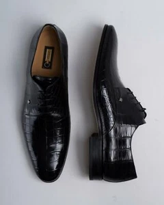 Zilli $4,950 Black Crocodile Leather Lace Up Oxford Dress Shoes 14 US (13 UK) - Imagen 1 de 6