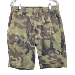 Volcom Women's Chino Shorts 30 Camouflage Flat Front Slash Pocket Cotton Blend - Picture 1 of 11
