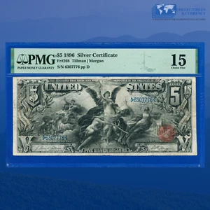 Fr.268 1896 $5 Silver Certificate "EDUCATIONAL NOTE", PMG Ch Fine 15 #07776 - Picture 1 of 3