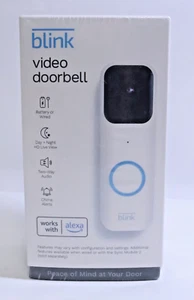 Blink Smart Wi Fi Video Doorbell Wireless Battery Wired HD Amazon Alexa Black - Picture 1 of 6