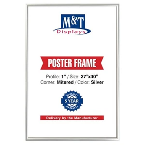 Poster a scatto cornice alluminio caricamento frontale montaggio a parete 27x40 pollici argento - Foto 1 di 13