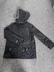 Boys HUGO BOSS Hooded Winter Jacket Coat Parka Faux Fur 10 Years Old - Picture 1 of 4