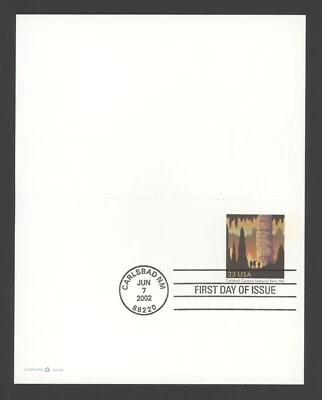2002 US Scott #UX381 23c Carlsbad Caverns National Park Reply Card, FDC - Image 1 of 2