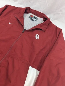 Giacca a vento Nike Vintage Team Oklahoma Sooners rossa bianca zip ventilata taglia XL - Foto 1 di 8